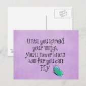 Paarse vlinderquote briefkaart (Voorkant / Achterkant)