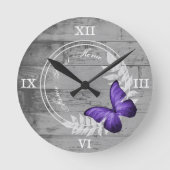 Paarse vlinderroestvast ronde klok (Voorkant)