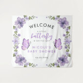 Paarse Vlinders Baby Borrel Wandkleed (Voorkant (horizontaal))
