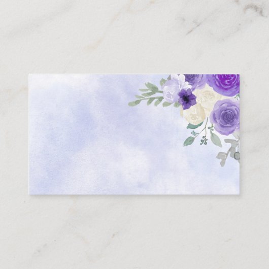 Paarse Vlinders Baby shower Luier Raffle Informatiekaartje (Achterkant)