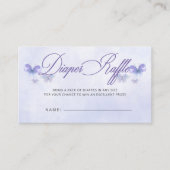 Paarse Vlinders Baby shower Luier Raffle Informatiekaartje (Voorkant)