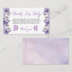 Paarse vlinders boeken voor Baby Informatiekaartje