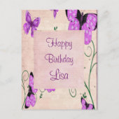 Paarse Vlinders Briefkaart (Voorkant)