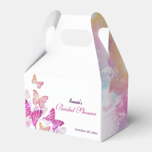 Paarse Vlinders Bruidsfeest Favor Dozen Bedankdoosjes (Voorkant Zijde)