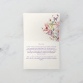 Paarse vlinders bruidsfeestje bedankkaart (Binnen)