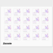 Paarse Vlinders Bruiloft Feest Vierkante Sticker (Vel)