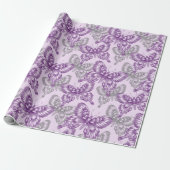 Paarse Vlinders Cadeaupapier (Uitgerold)