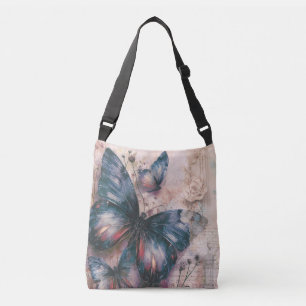 Paarse vlinders crossbody tas