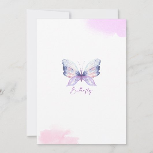 Paarse vlinders een klein vlinder Baby shower Kaart (Achterkant)