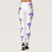 Paarse vlinders en bloemen leggings (Achterkant)