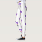 Paarse vlinders en bloemen leggings (Links)