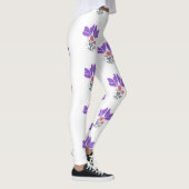 Paarse vlinders en bloemen leggings (Rechts)