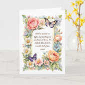 Paarse Vlinders En Grote Rozen Aanpasbare Kaart (Gele Bloem)