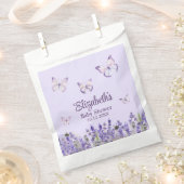 Paarse Vlinders en Lavendel Baby shower Bedankzakje (Geknipt)