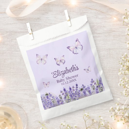 Paarse Vlinders en Lavendel Baby shower Bedankzakje (Geknipt)