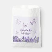 Paarse Vlinders en Lavendel Baby shower Bedankzakje (Voorkant)