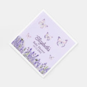 Paarse Vlinders en Lavendel Baby shower Servet (Hoek)