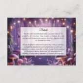 Paarse vlinders en Starlit Skies bruiloft Informatiekaartje (Voorkant)