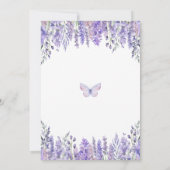 Paarse vlinders Floral Quinceañera Kaart (Achterkant)