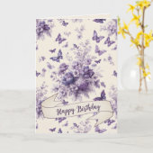 Paarse Vlinders Frans land Toile Fleurie Kaart (Gele Bloem)