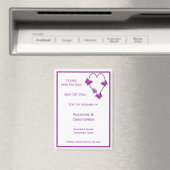 Paarse vlinders Heart Design Wedding Magneet (Insitu (Vaatwasser))