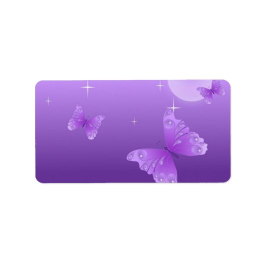 Paarse Vlinders in de Zon Etiket (Voorkant)