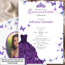 Paarse Vlinders Jurk Foto 15 XV Quinceanera