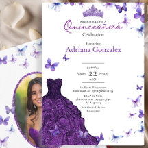 Paarse Vlinders Jurk Foto 15 XV Quinceanera