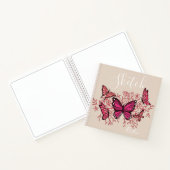 Paarse vlinders met de naam ketchbook notitieboek (Binnen)