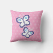 Paarse vlinders met roze Stippen Pillow Kussen (Achterkant)