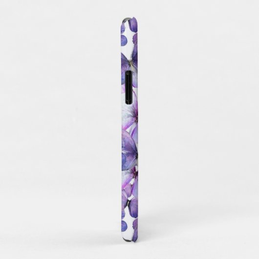 Paarse vlinders Modern Elegant Custom Monogram Case-Mate iPhone Case (Achterkant/rechts)