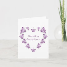 Paarse vlinders ontwerp bruiloft acceptatie