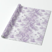 Paarse Vlinders Op Paarse Achtergrond Bruiloft Cadeaupapier (Uitgerold)