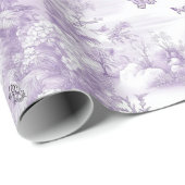 Paarse Vlinders Op Paarse Achtergrond Bruiloft Cadeaupapier (Rol Hoek)