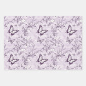 Paarse vlinders op Paarse achtergrond Inpakpapier Vel (Voorkant 3)