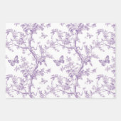 Paarse vlinders op Paarse achtergrond Inpakpapier Vel (Voorkant 2)