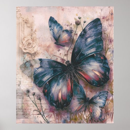 Paarse vlinders Poster (Voorkant)