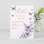 Paarse Vlinders Roze Vrijgezellenfeest Kaart (Staand voorkant)