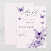 Paarse Vlinders Roze Vrijgezellenfeest Kaart (Voorkant / Achterkant)