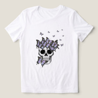  Paarse vlinders schedel Tri-Blend Shirt