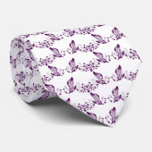 Paarse Vlinders Stropdas (Opgerold)