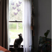 Paarse vlinders Vlindervlieg Natuur Lovers Raamsticker