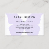 Paarse vlindersilhouet eenvoudig visitekaartje (Achterkant)