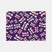 Paarse vlinderskullen en bogen fleece deken (Voorkant (Horizontaal))