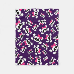 Paarse vlinderskullen en bogen fleece deken