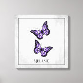 Paarse vlinderstaaflijstafdruk canvas afdruk (Voorkant)