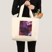 Paarse vlindertas grote tote bag (Voorkant (product))