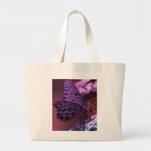 Paarse vlindertas grote tote bag (Voorkant)