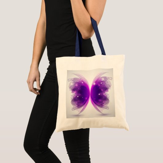 Paarse vlindertas tote bag (Voorkant (product))