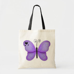 Paarse vlindertas tote bag